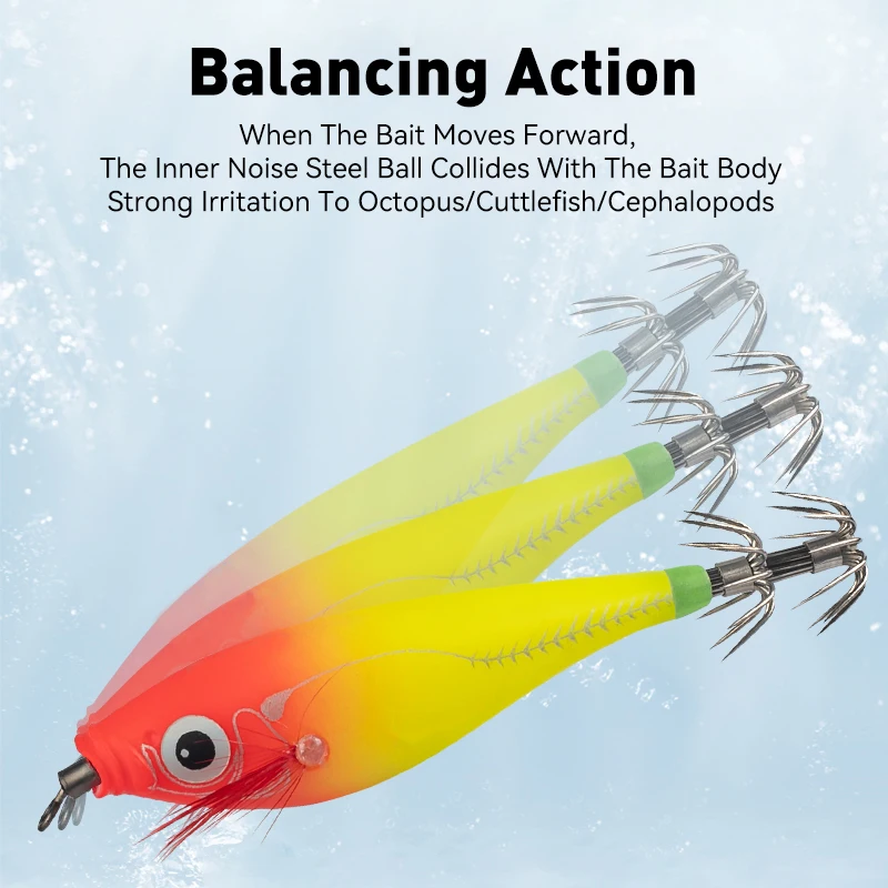 LEYDUN Luminous Horizontal Squid Jig Saltwater Baits 4