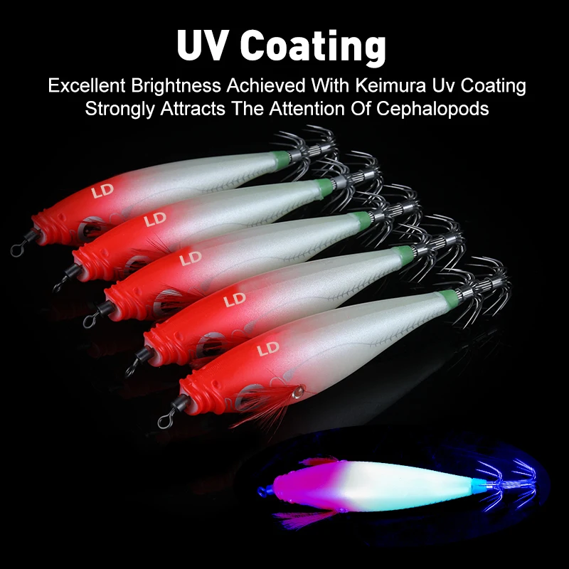 LEYDUN Luminous Horizontal Squid Jig Saltwater Baits 3